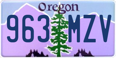 OR license plate 963MZV