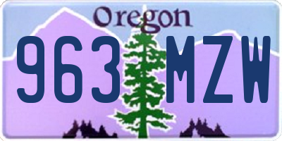 OR license plate 963MZW