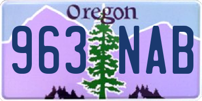OR license plate 963NAB
