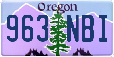 OR license plate 963NBI