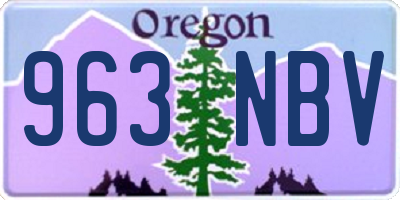OR license plate 963NBV