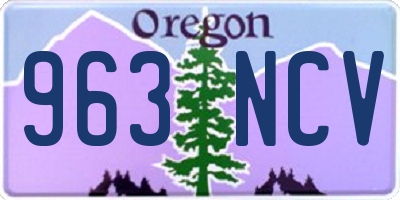 OR license plate 963NCV