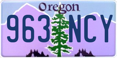 OR license plate 963NCY
