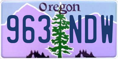 OR license plate 963NDW