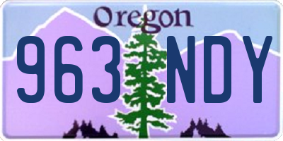 OR license plate 963NDY
