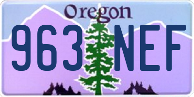 OR license plate 963NEF