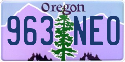 OR license plate 963NEO