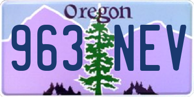 OR license plate 963NEV