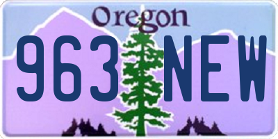 OR license plate 963NEW