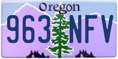 OR license plate 963NFV