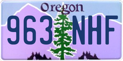 OR license plate 963NHF