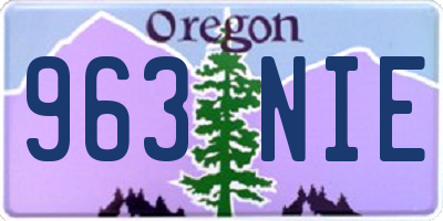OR license plate 963NIE
