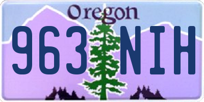 OR license plate 963NIH