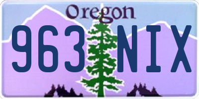 OR license plate 963NIX