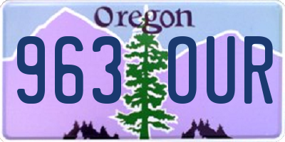 OR license plate 963OUR