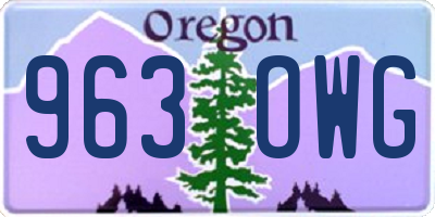 OR license plate 963OWG