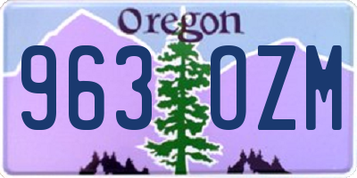 OR license plate 963OZM
