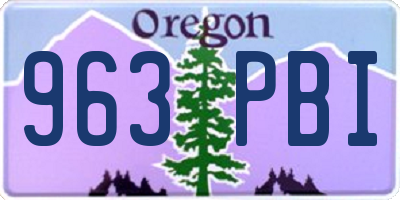 OR license plate 963PBI