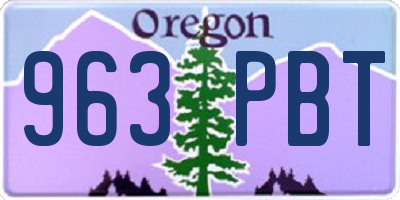OR license plate 963PBT