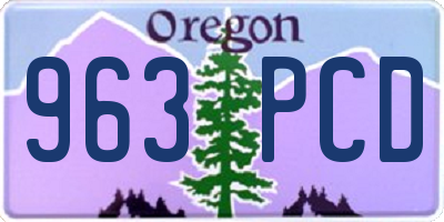 OR license plate 963PCD