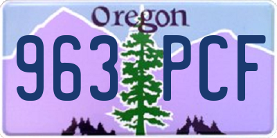 OR license plate 963PCF