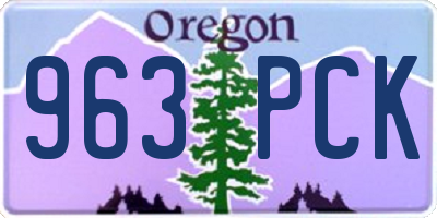 OR license plate 963PCK