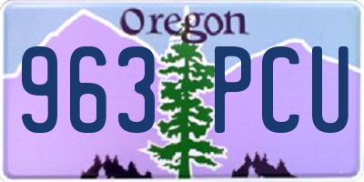 OR license plate 963PCU