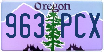OR license plate 963PCX
