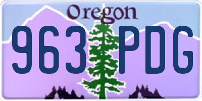 OR license plate 963PDG