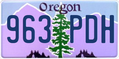 OR license plate 963PDH