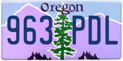 OR license plate 963PDL