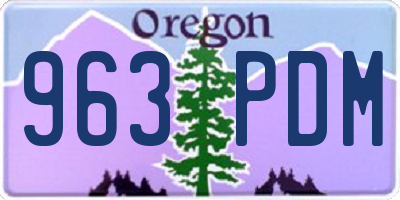 OR license plate 963PDM
