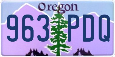 OR license plate 963PDQ