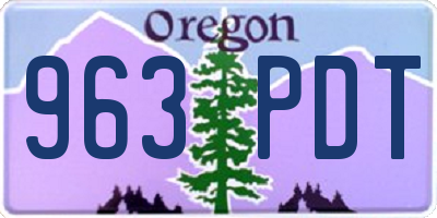 OR license plate 963PDT