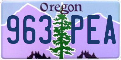 OR license plate 963PEA
