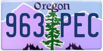 OR license plate 963PEC