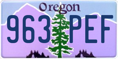 OR license plate 963PEF