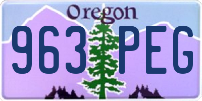 OR license plate 963PEG