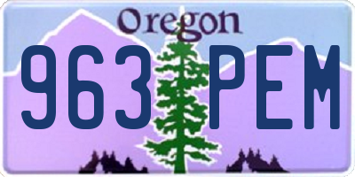 OR license plate 963PEM