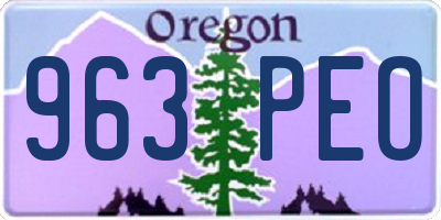 OR license plate 963PEO