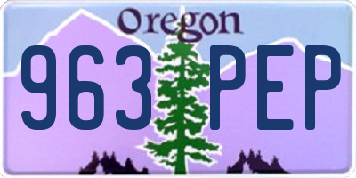 OR license plate 963PEP