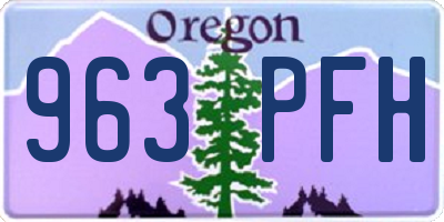 OR license plate 963PFH