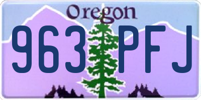 OR license plate 963PFJ