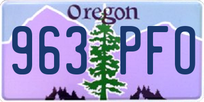 OR license plate 963PFO