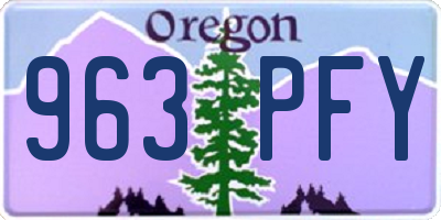 OR license plate 963PFY