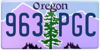 OR license plate 963PGC