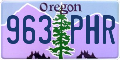 OR license plate 963PHR