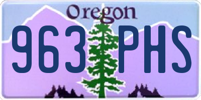 OR license plate 963PHS