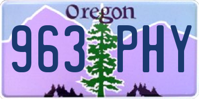 OR license plate 963PHY