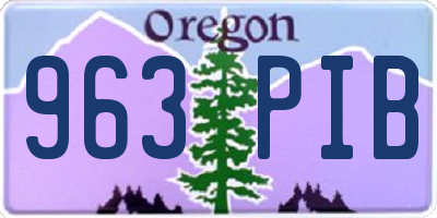 OR license plate 963PIB